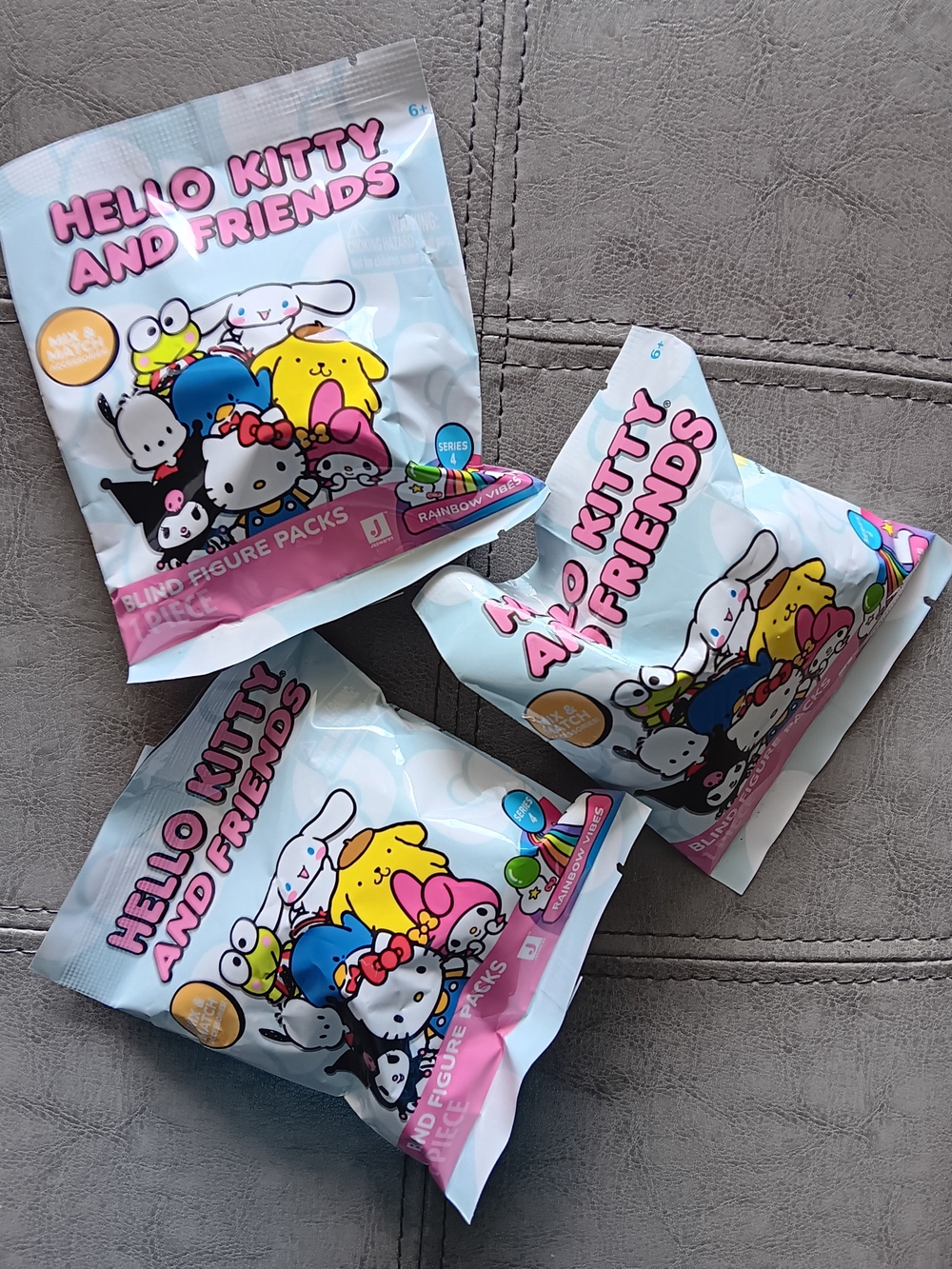 Hello Kitty and Friends Series 4 Rainbow Vibes Blind Bag Figure Lot 3-Pack